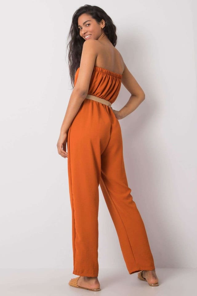 Love Lace Love Lace Women's Casual Sleeveless Cotton Polyester Jumpsuit in Orange - 3