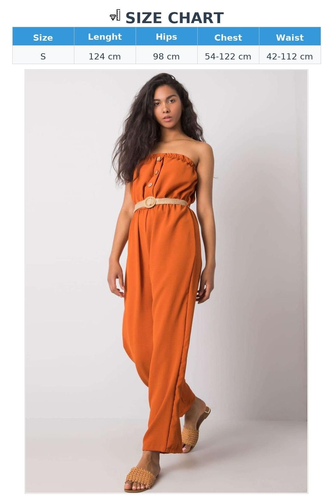 Love Lace Love Lace Women's Casual Sleeveless Cotton Polyester Jumpsuit in Orange - 4