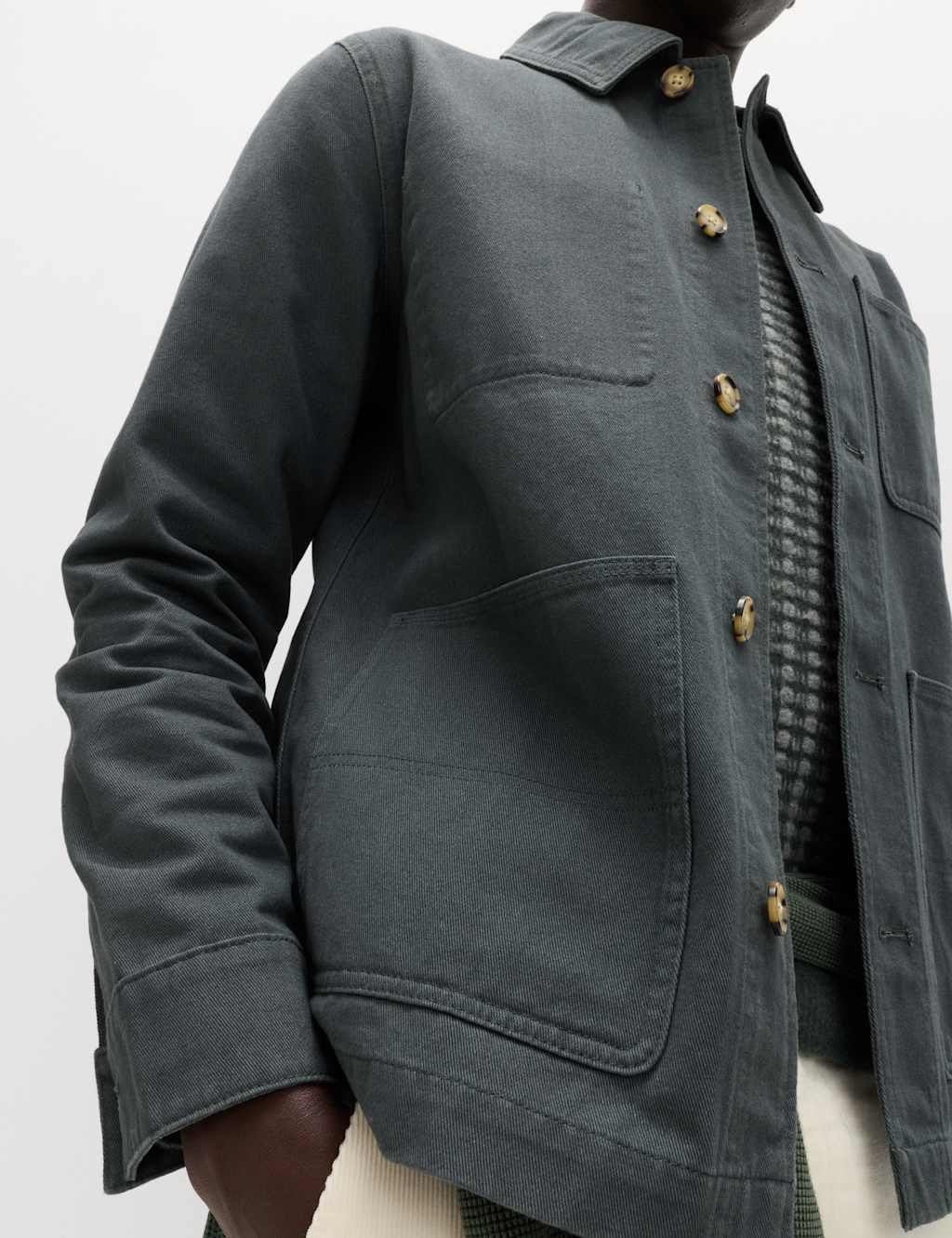 M&S Cedar Pure Cotton Chore Jacket