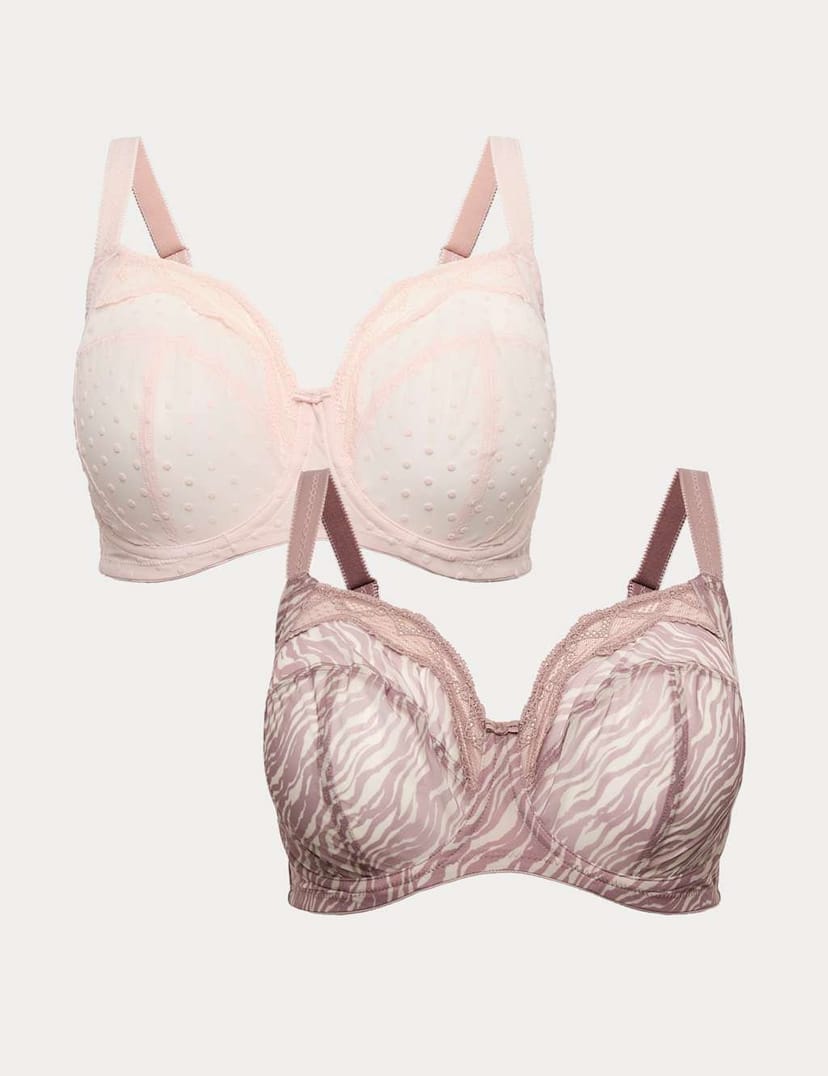 Marks & Spencer M&S 2 Pack Mesh Extra Support Bras (F-J) Brown Mix - 1