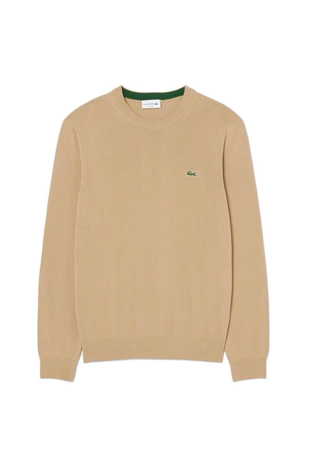 Lacoste Lacoste Men's Crew Neck Knit Jumper Cookie in Tan