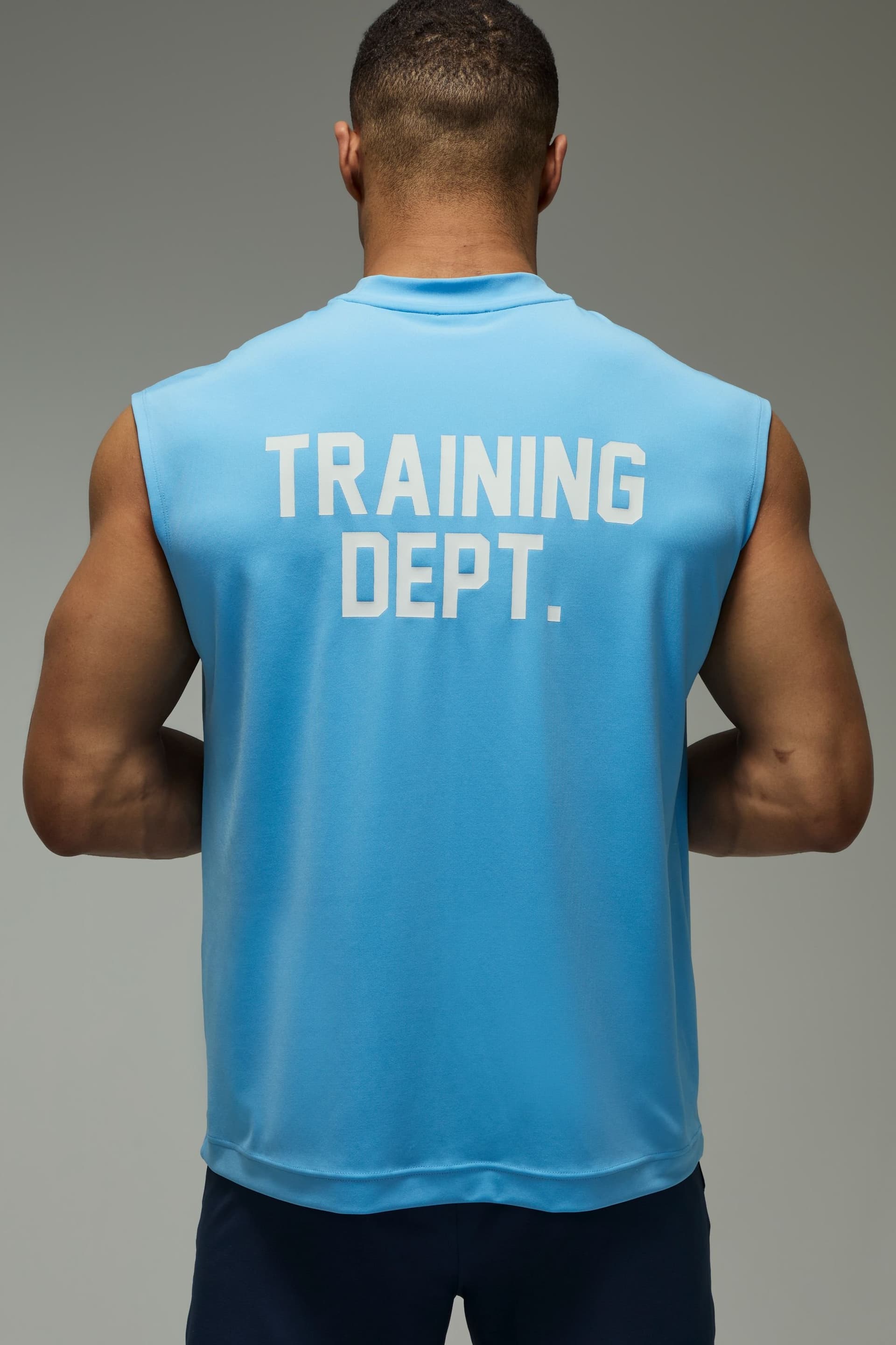 Training Dept. Training Dept. Men's Training Dept Oversized Performance Tank in Blue