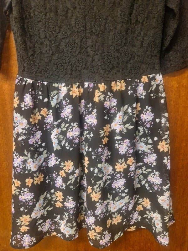 Madam Rage Lovely lightweight lace top dress with floral skirt