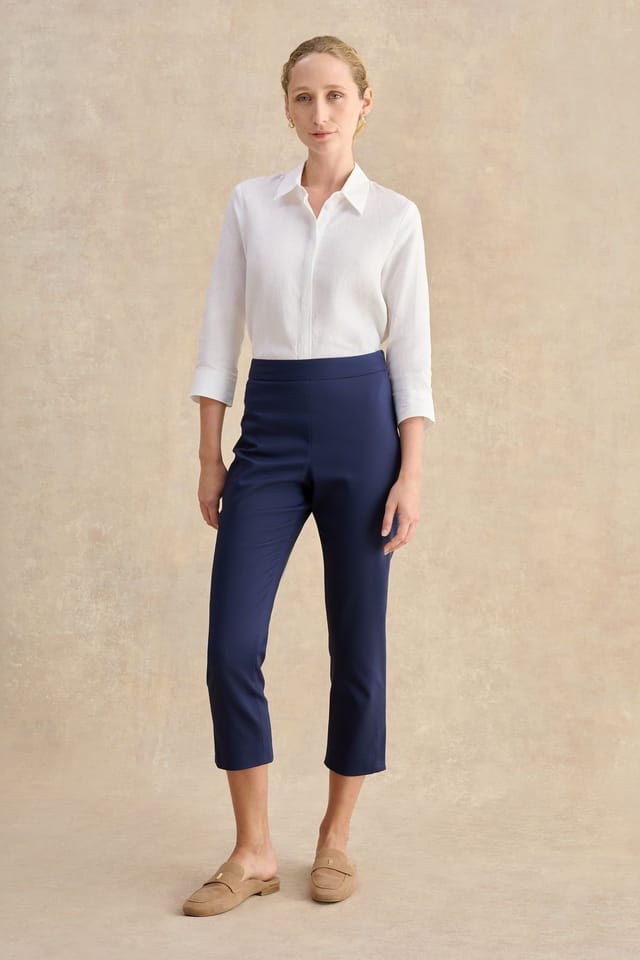 Hobbs London Hobbs London Women's Giselle Capri Pants in Dark Navy - 3