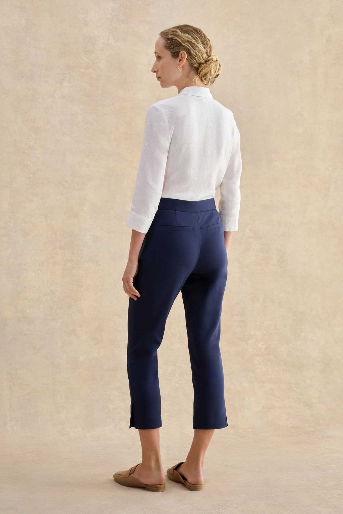 Hobbs London Hobbs London Women's Giselle Capri Pants in Dark Navy - 4