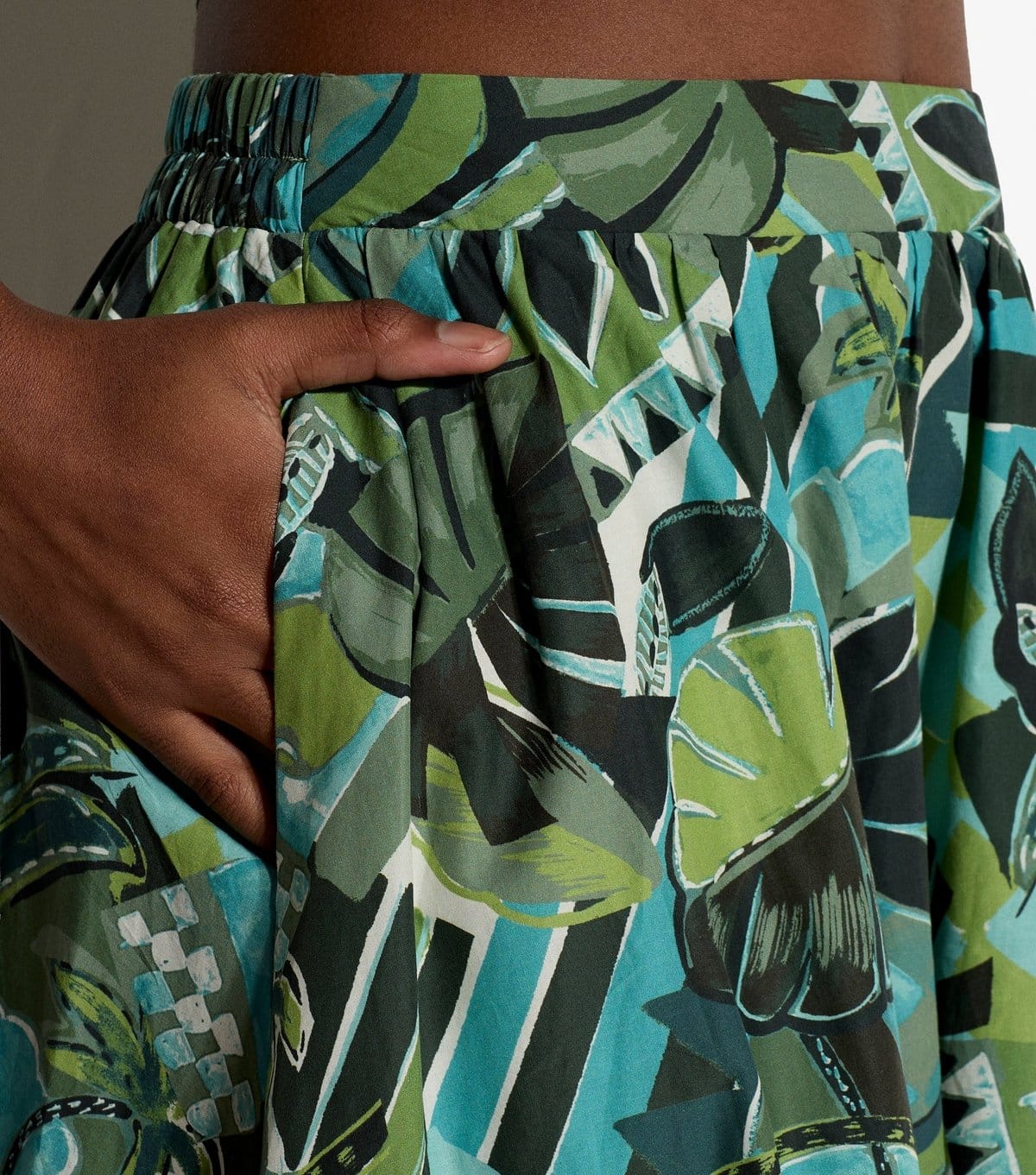 Apricot Women's Green Cotton Tropical Print Midi Skirt Apricot New Look - 4