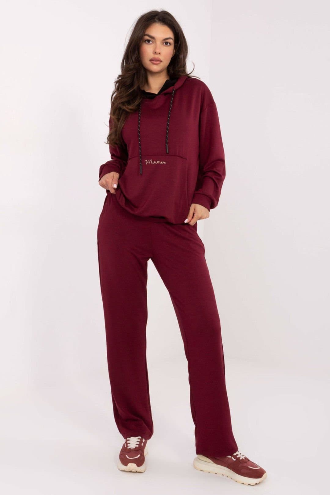 Love Lace Love Lace Women's Soft Buttery Hooded Tracksuit Set with Pocket in Red