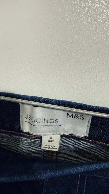 Marks & Spencer M&S dark denim jegging jeans size 8 short elasticated waist