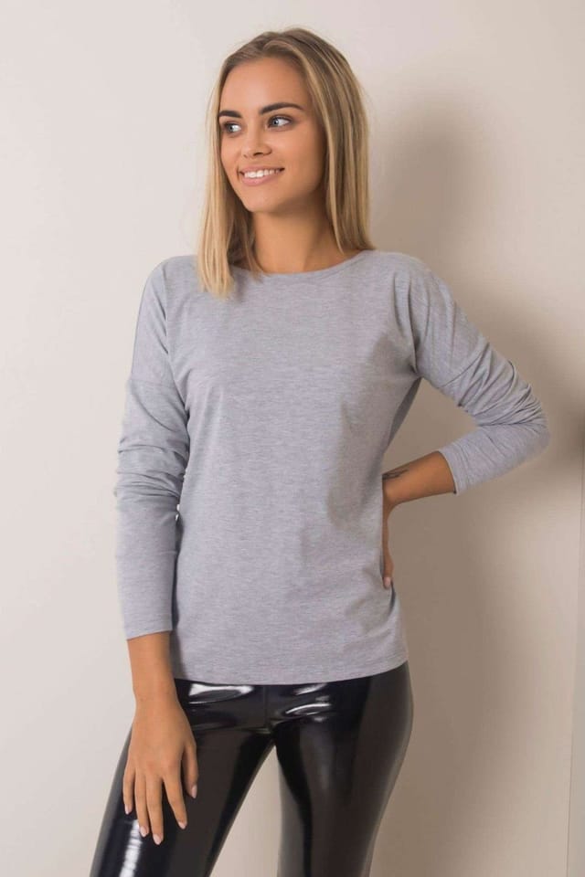 Love Lace Love Lace Women's Larissa Cotton Long Sleeve Blouse in Grey - 2