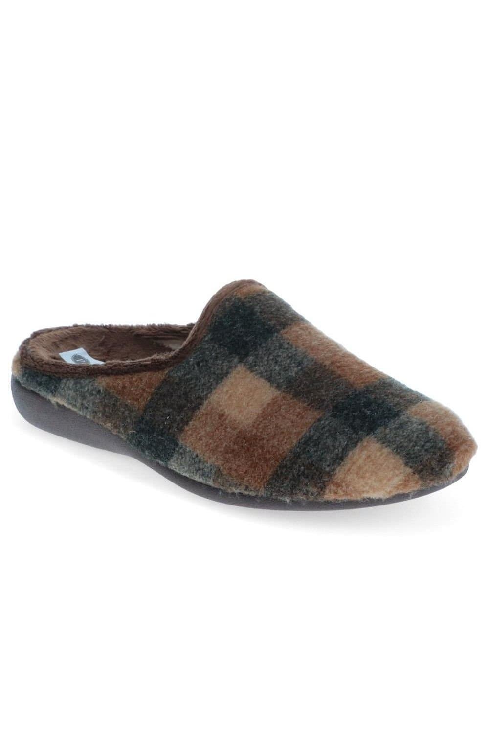 Pavers Pavers Men's Warm-Lined Mule Slippers in Brown