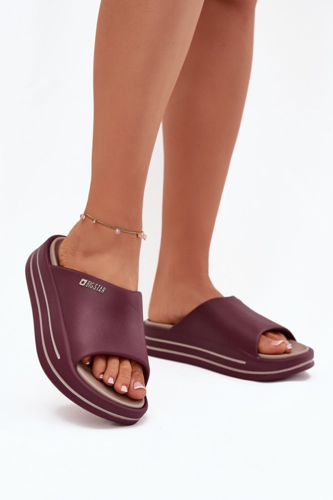 Love Lace Love Lace Burgundy Foam Flip Flops