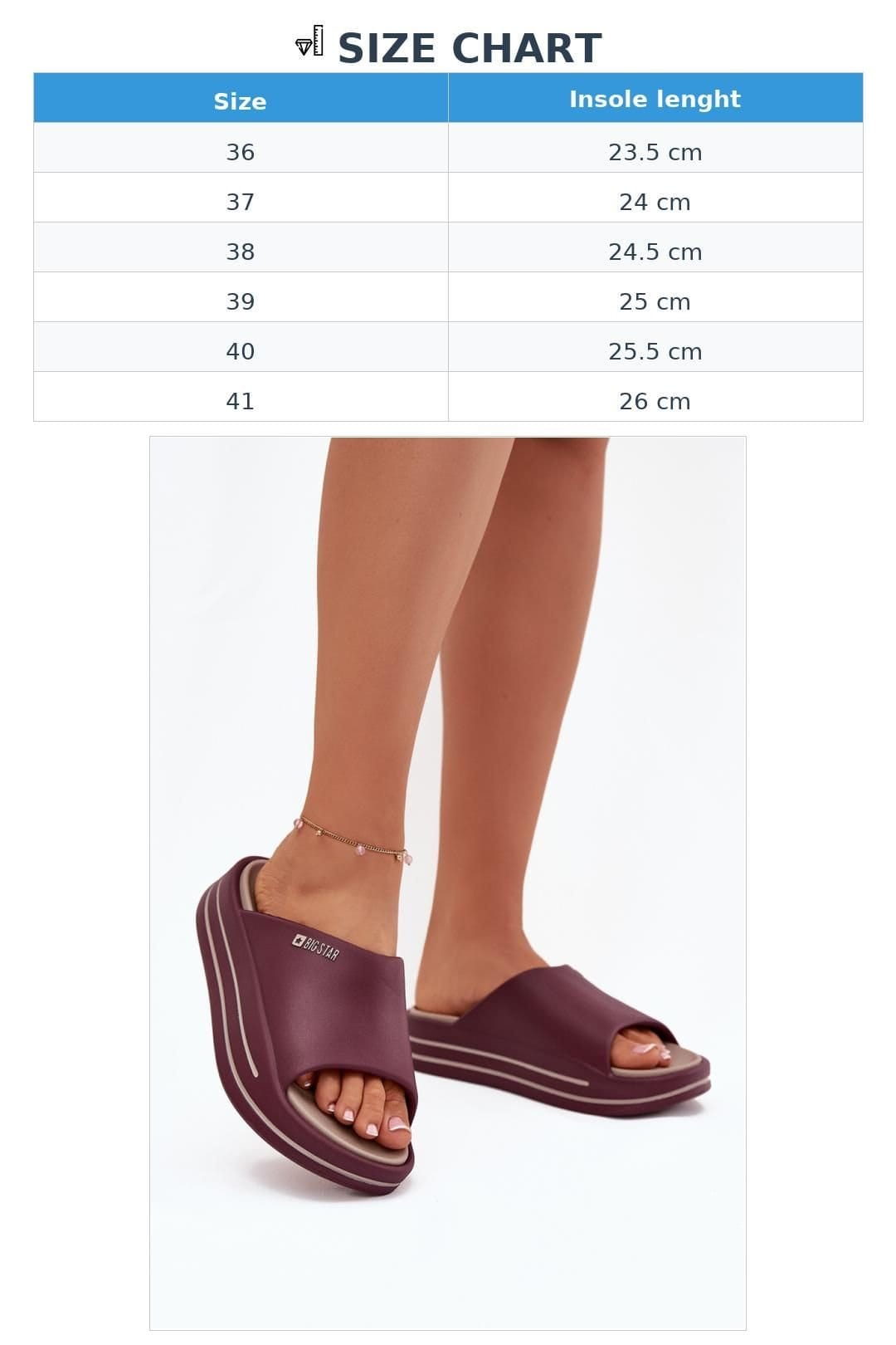 Love Lace Love Lace Women's Big Star Soft Foam High Sole Flip Flops Summer Beach Casual in Burgundy - 4