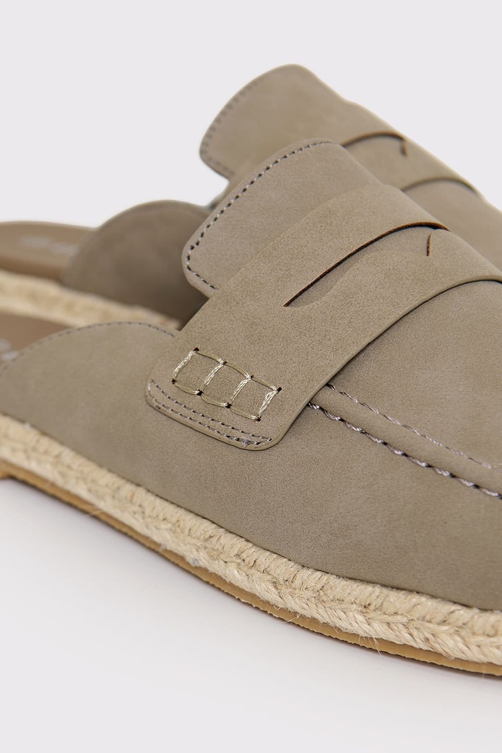 Threadbare Threadbare Men's Faux Suede Penny Loafer Sandals in Taupe - 4