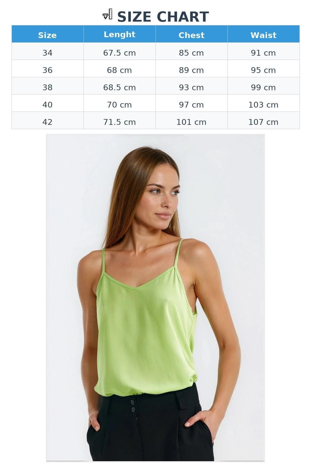 Love Lace Love Lace Women's Viscose Regular Fit V Neck Strap T-Shirt in Green - 4