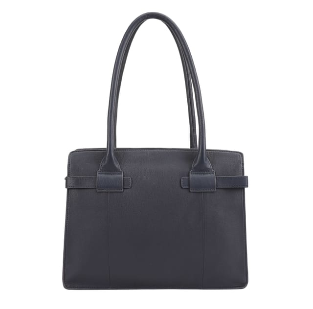 Paul Costelloe Paul Costelloe Women's Tirso Leather Shoulder Bag in Navy - 3