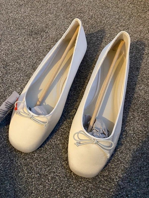 ASOS White Asos Satin Ballet Flats | pls read description!