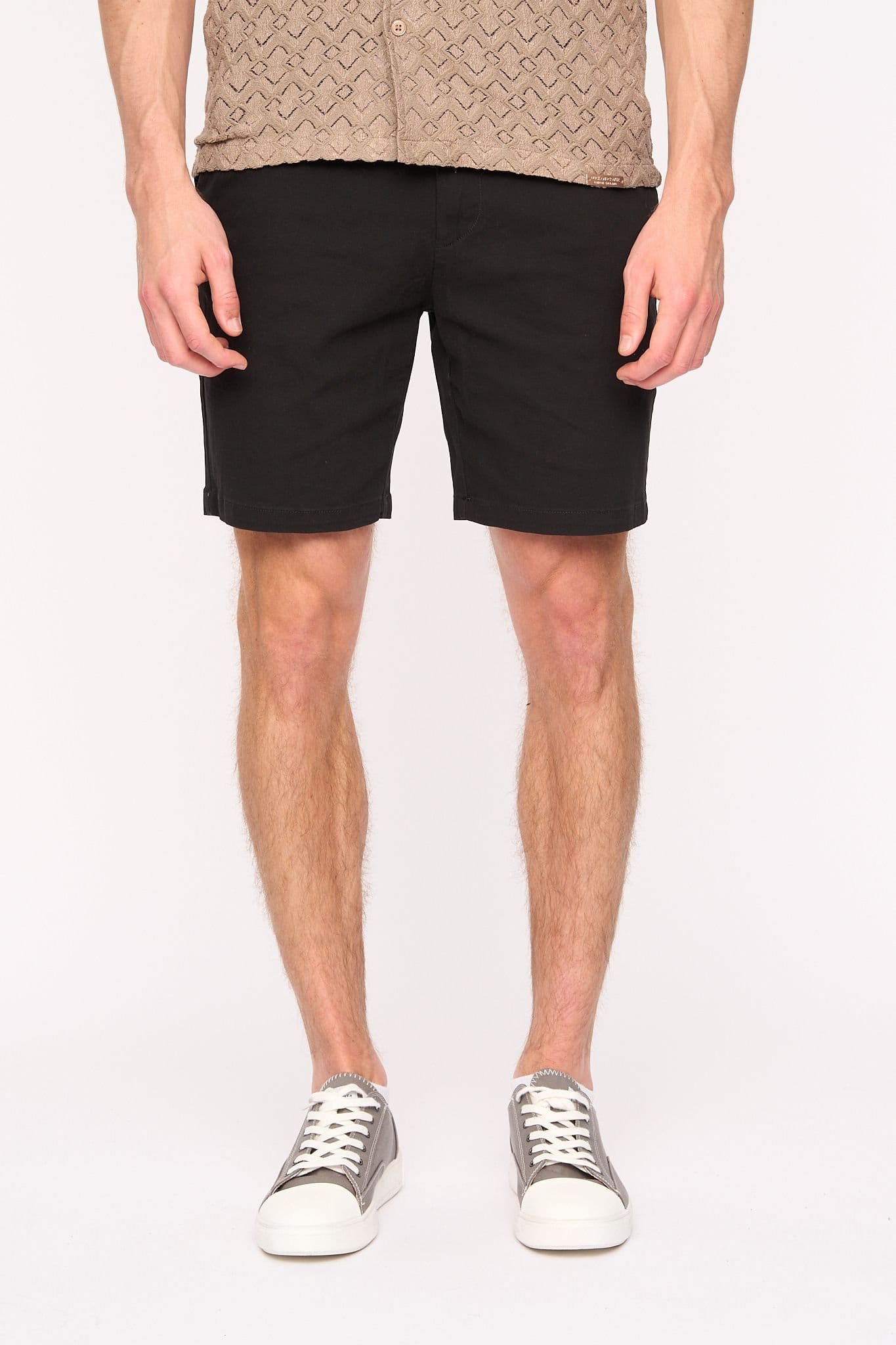 Duck&Cover Men's Everett Slim-Fit Stretch Chino Shorts in Black