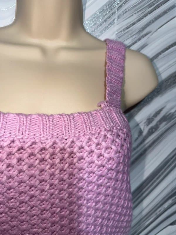 ASOS Asos Design Pink Chunky Knit Crop Top | UK 12 | NWOT