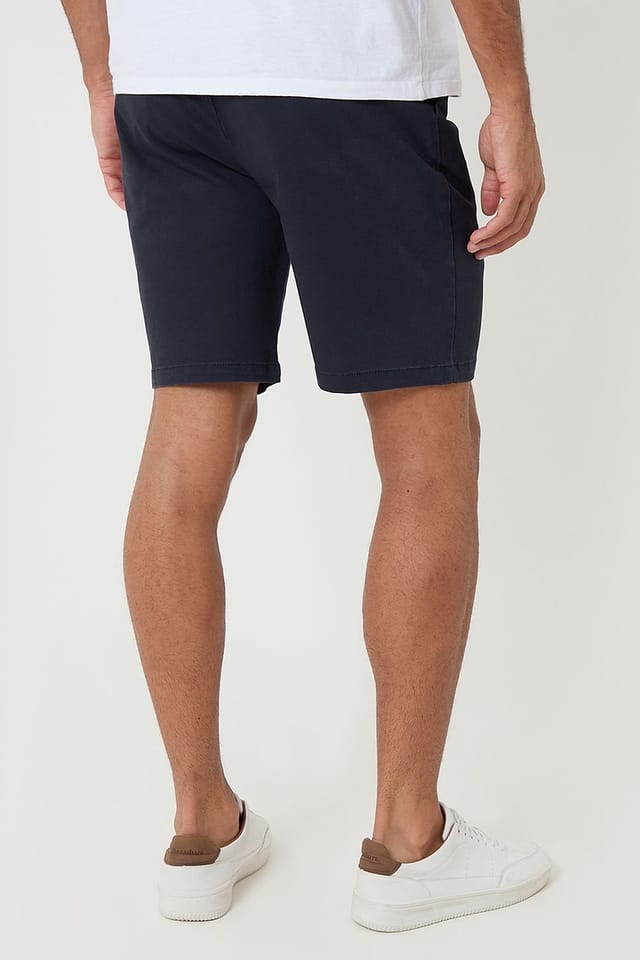 Threadbare Threadbare Men's Regular Fit Stretch Chino Shorts in Navy - 2