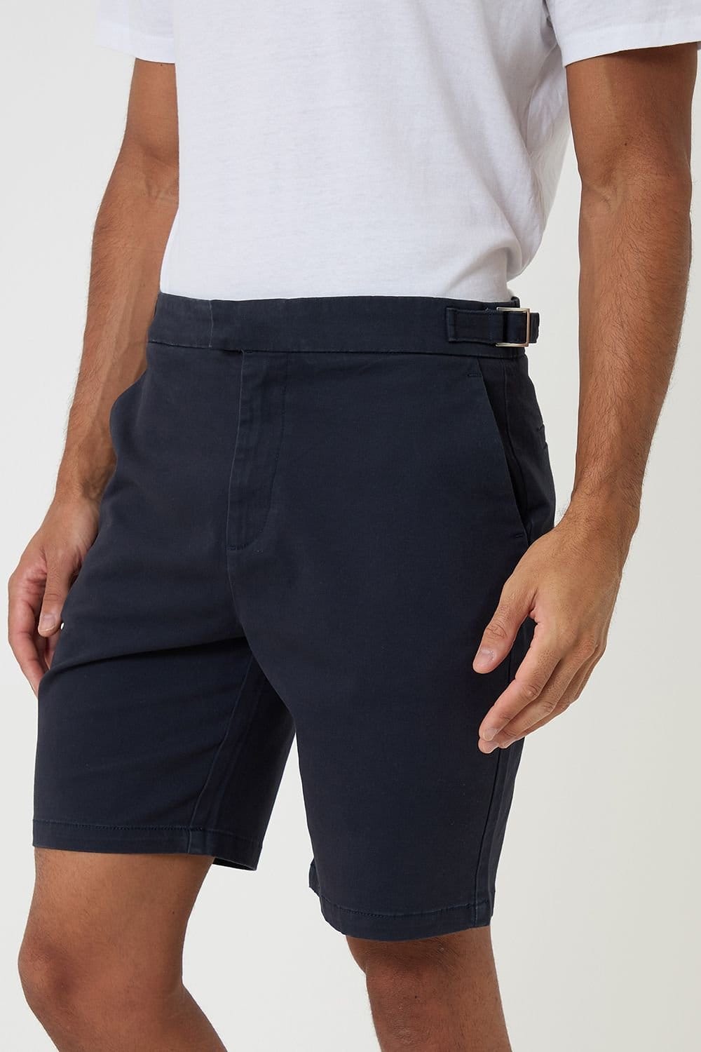Threadbare Threadbare Men's Regular Fit Stretch Chino Shorts in Navy - 4