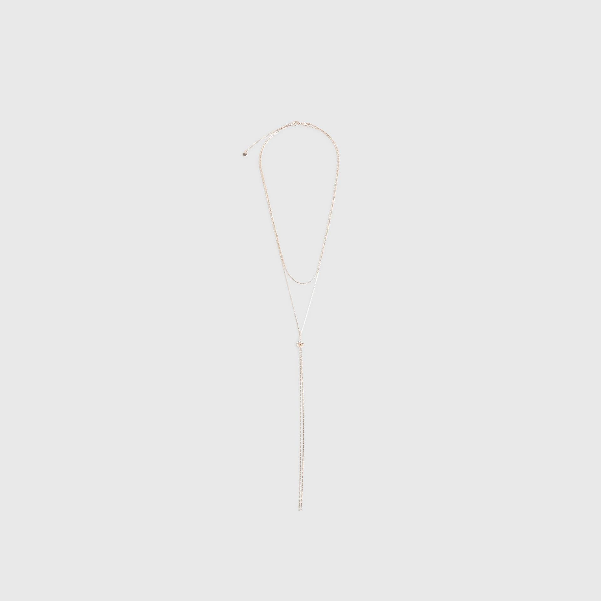 River Island River Island Womens Rose Gold Pretty Chain Lariat Necklace