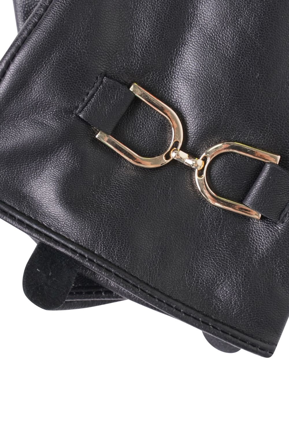 Barneys Originals Barneys Originals Women's Black Horsebit Leather Gloves - 2