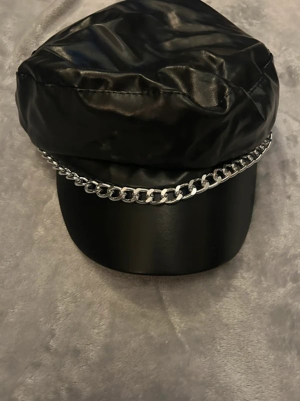 ASOS ASOS faux leather hat with silver chain - 1