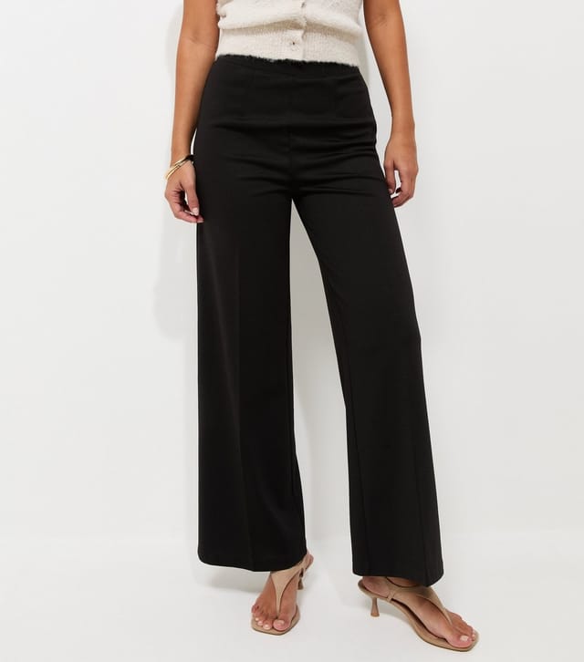 New Look Women's Black Jersey Wide Leg Trousers New Look - 2