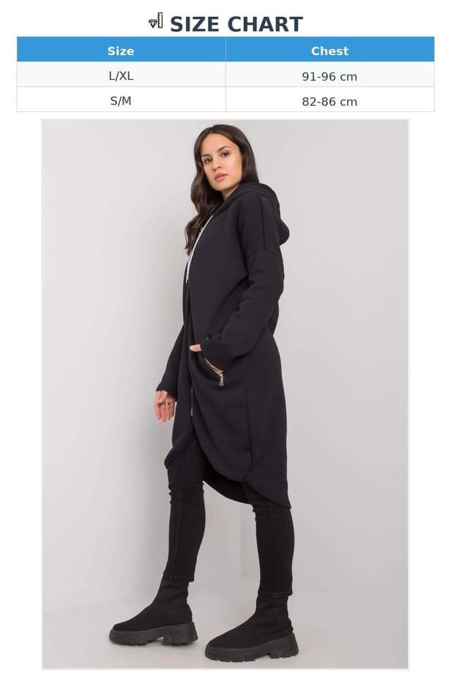 Love Lace Love Lace Women's Asym Hem Zip Hood Sweatshirt with Pockets in Black - 3