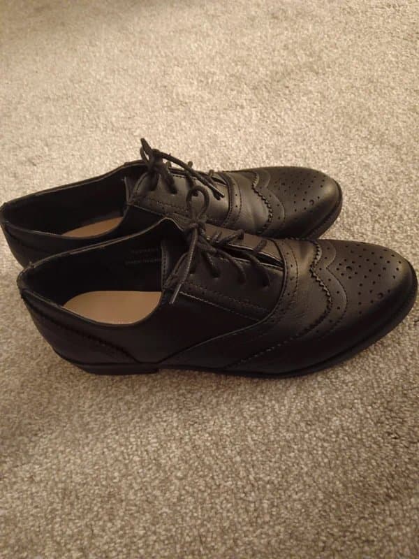 New Look New Look Black Leather-Look Lace Up Brogues