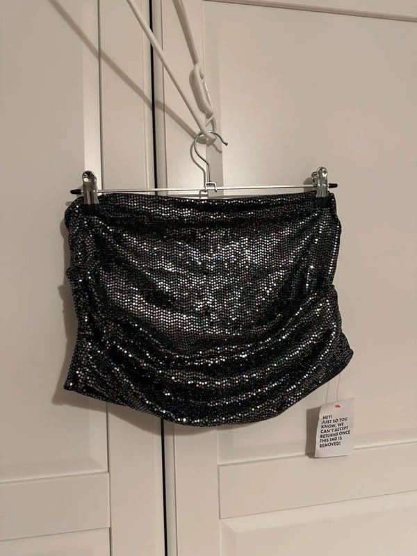ASOS Black & Silver Sequin Bandeau Top
