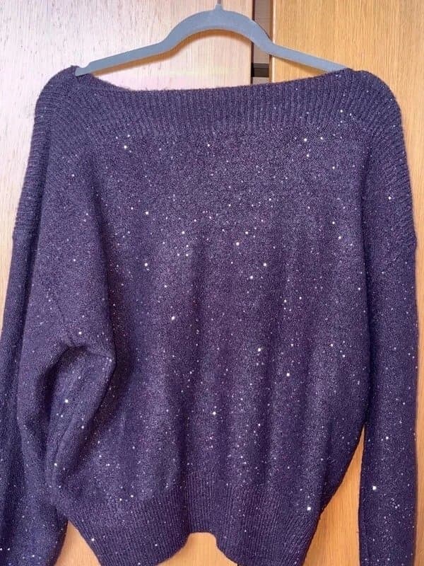 ASOS Sequin Off-Shoulder Jumper