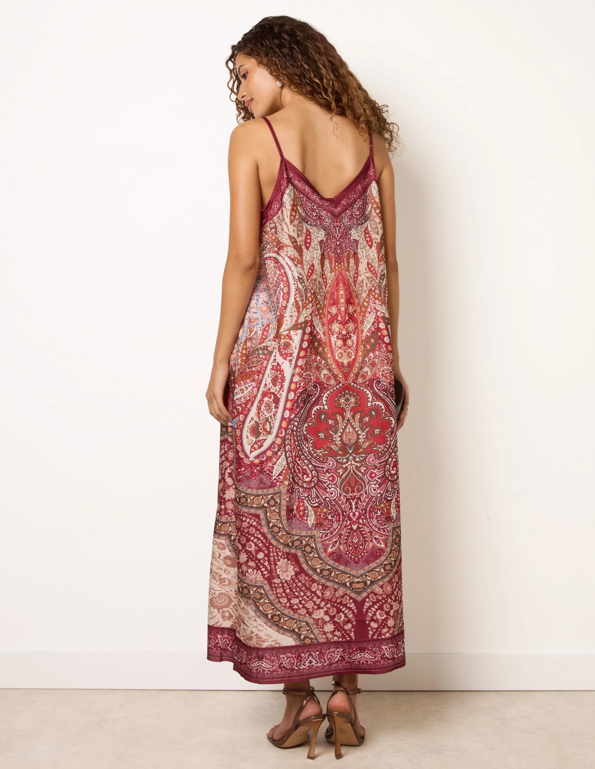 Blue Vanilla Midi Length Dress in Paisley Print - 4