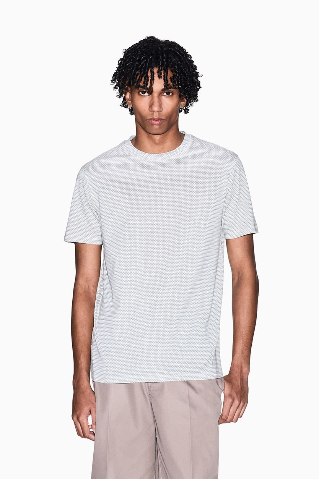 Armani Exchange Armani Exchange Gun Metal Micro Logo T-Shirt in Grey