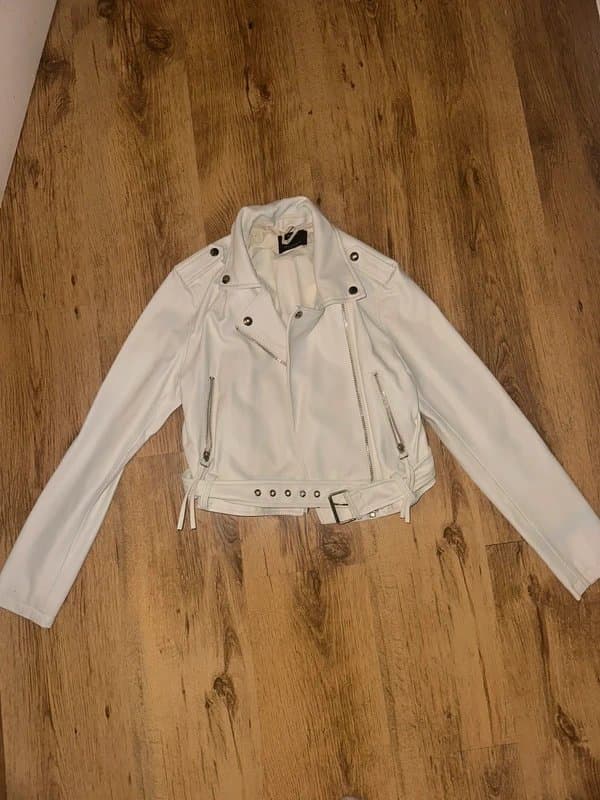 Bershka Bershka White faux leather jacket