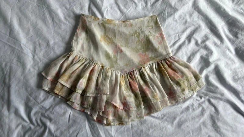 ASOS Design Floral chiffon ruffle mini skirt