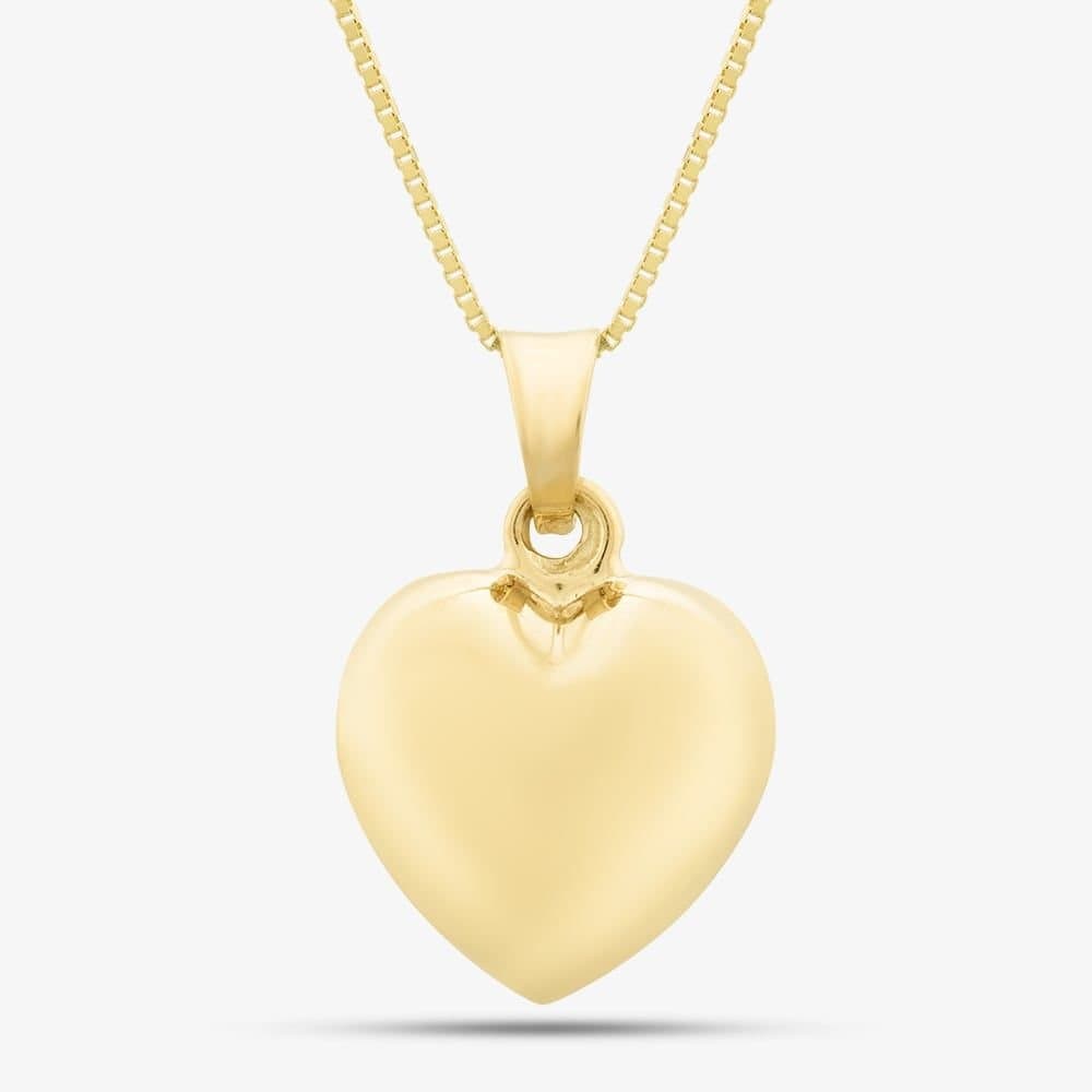 T.H.Baker T.H.Baker Women's 9ct Yellow Gold Polished 3D Heart Necklace GP2261