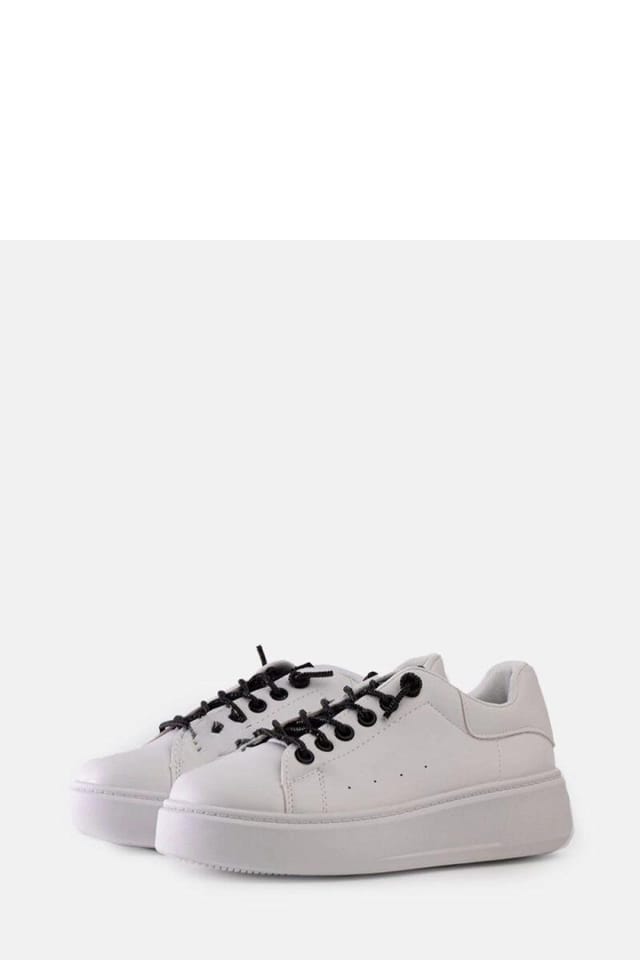 Love Lace Love Lace Women's Sport Shoes White Sneakers Lace Up Rubber Sole by Asmait Adida - 3