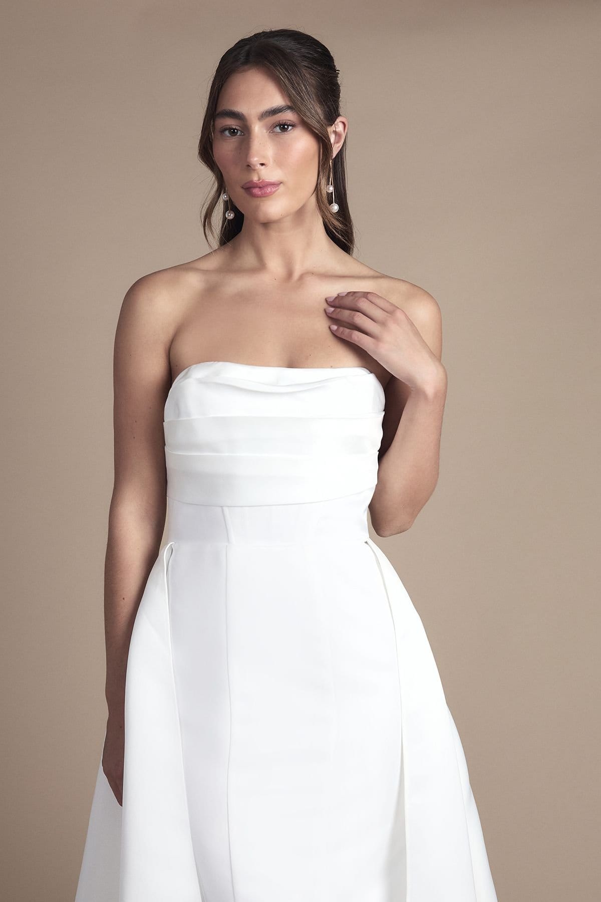 Coast Coast Women's Bandeau corset A Line Satin Wedding Dress in Ivory - 4