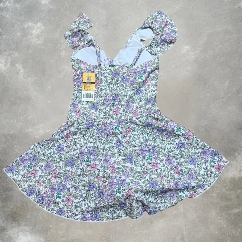 SHEKINI bikini swim dress swimsuit floral shekini new uk 8 tummy control ruffle skirt one piece