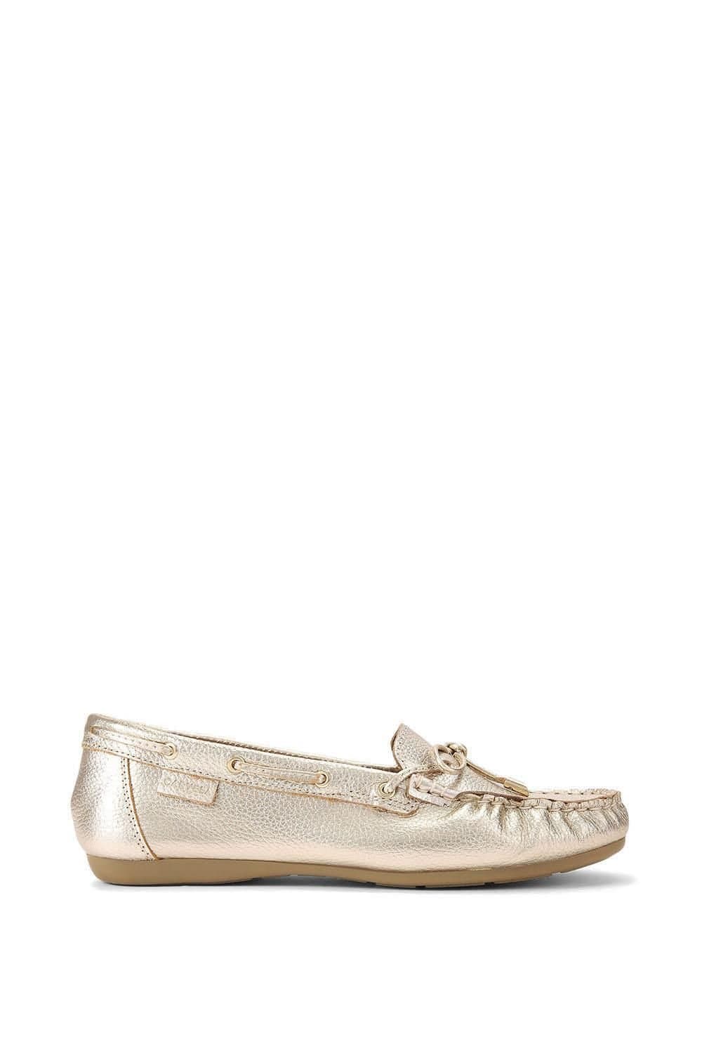Carvela Carvela Women's 'Barca Loafer' Leather Flats in Gold