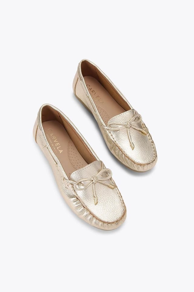 Carvela Carvela Women's 'Barca Loafer' Leather Flats in Gold - 2