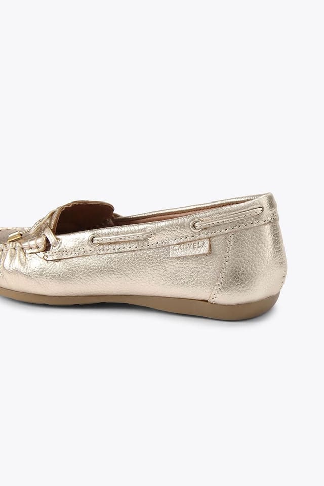 Carvela Carvela Women's 'Barca Loafer' Leather Flats in Gold - 3