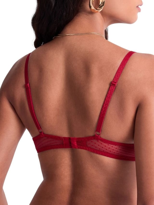 Aubade Aubade Women's Mystery Of Love Ultra Low Triangle Plunge Bra in Red - 2
