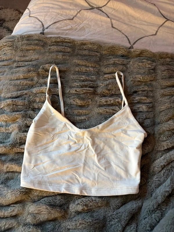 Bershka White Silk Summer Top
