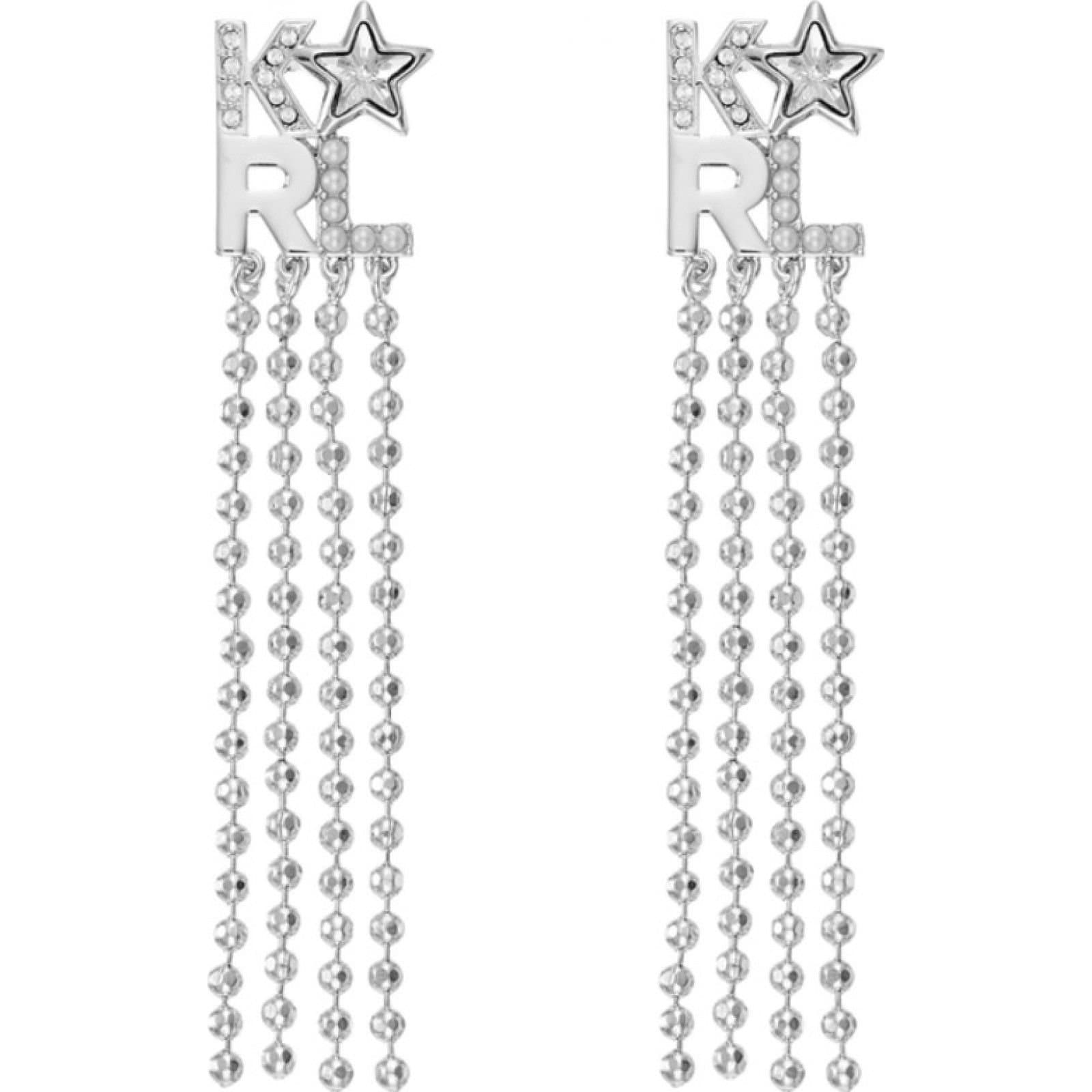 Karl Lagerfeld Karl Lagerfeld Silver Beaded Star Earrings