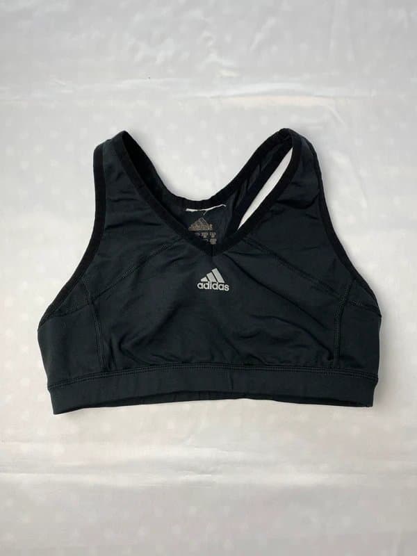 adidas Adidas ClimaCool Black Racerback Sports Bra Crop Top UK 14