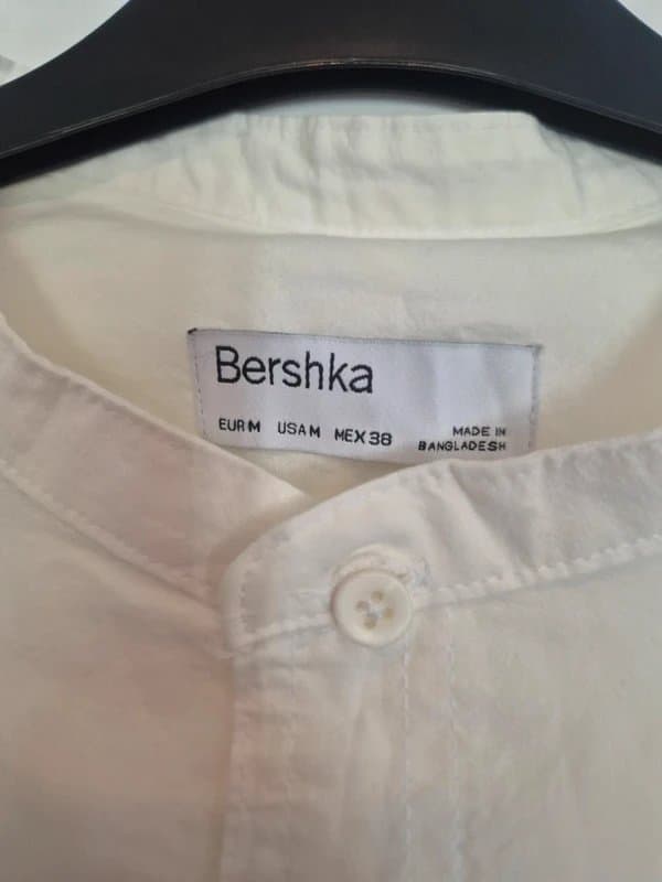 Bershka Brand New Bershka Cream/ Off White Grandad Collar Shirt - Size M (BNWT)