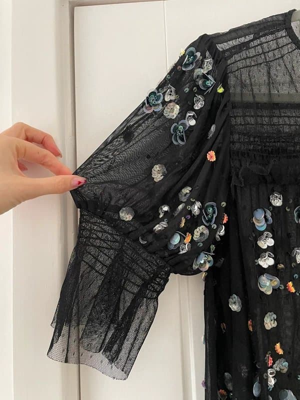 ASOS ASOS Black Mesh Top with Sequins