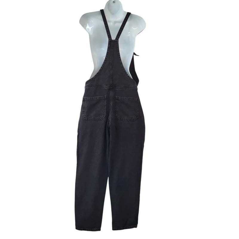 MNG Tapered Denim Dungarees in Black